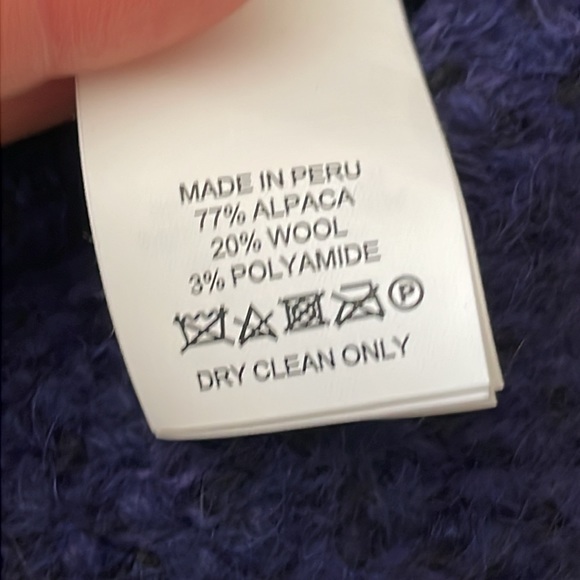 Kate Spade New York Alpaca Blend Leopard Sweater in Navy and Black sz XL - Picture 7 of 8